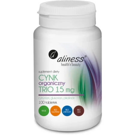 ALINESS Cynk Organiczny Trio 15 mg - 100 tab.