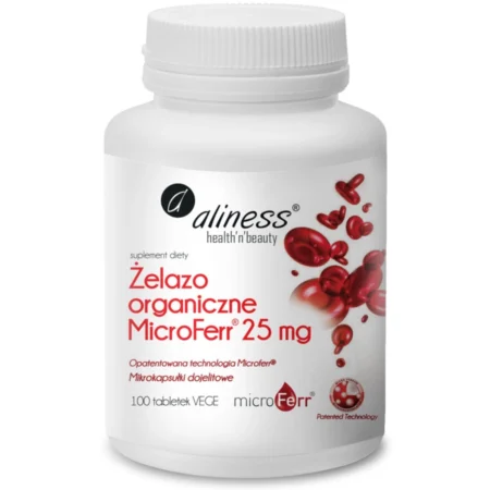 ALINESS Żelazo Organiczne MICROFERR 25 mg -100tab.