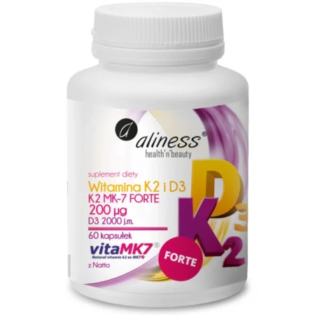 ALINESS Witamina K2 i D3 FORTE, 200mcg, 60 kaps.